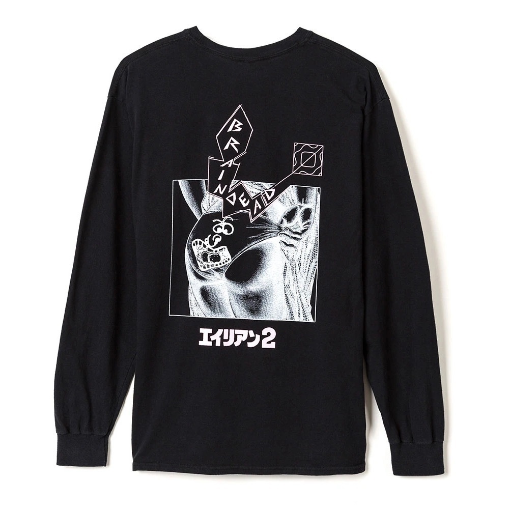 Braindead / mondo Long Sleeve Graphic Tee Size Small Black S